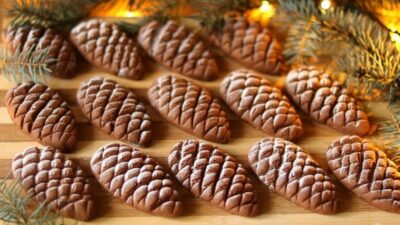 Новогоднее печенье «Еловые шишки» без выпечки