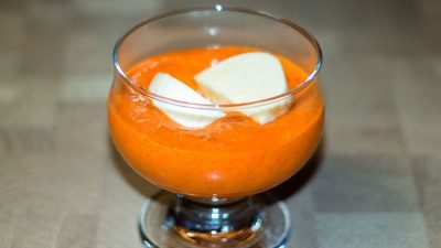 Крем из сладкого перца с сыром моцарелла