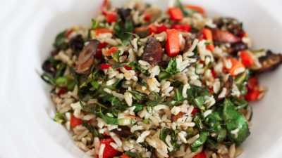 Ароматный рис басмати с овощами и грибами