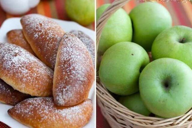 Творожные пирожки с яблочной начинкой в духовке