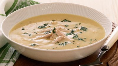 Куриный крем-суп с копченой косичкой