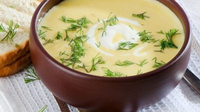 Куриный крем-суп с желтком