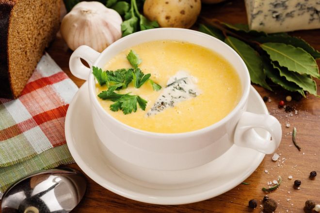 Сырный суп с курицей и грибами, рецепт с шампиньонами