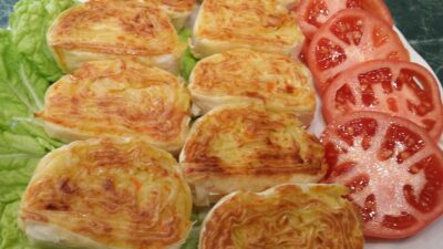 Рулет из лаваша с картошкой, морковью и сыром