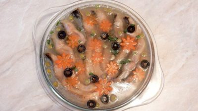 Заливное из красной рыбы со сливками