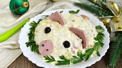 Салат «Свинка» с болгарским перцем