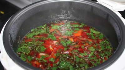 Постный борщ с уксусом в мультиварке
