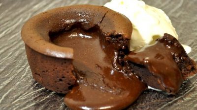 Шоколадный фондан с коньяком