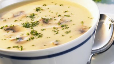 Грибной крем-суп с фасолью