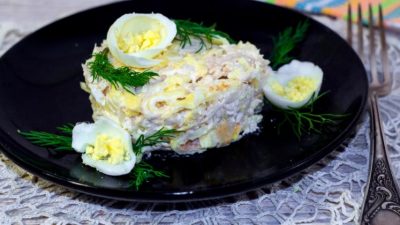 Салат «Мужской каприз» со свининой и пармезаном