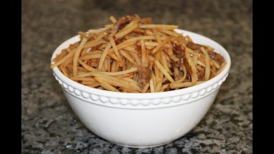 Корейский салат «Камди-ча» из картофеля и курицы