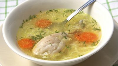 Диетический суп с фасолью на курином бульоне