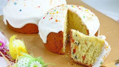 Творожный кулич с цукатами в духовке