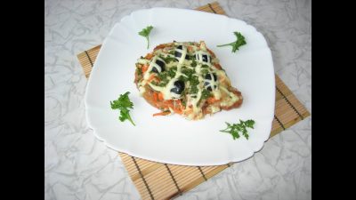 Свиная отбивная с корейской морковью