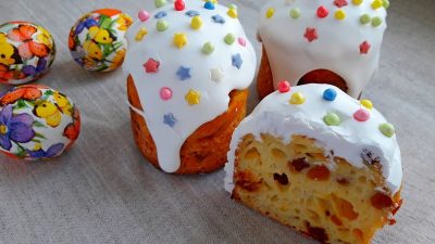 Пасхальный кулич на кефире без дрожжей и яиц