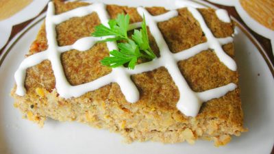 Печеночное суфле с овощами в духовке