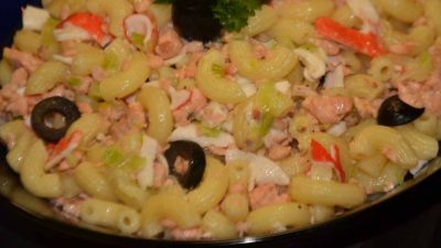 Макароны с рыбным фаршем по-флотски
