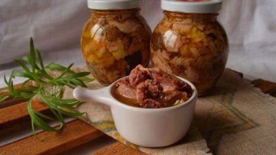 Домашняя тушенка из свинины с желатином