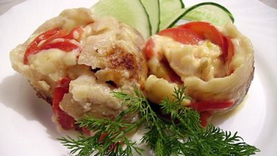 Рулеты из филе минтая с сыром