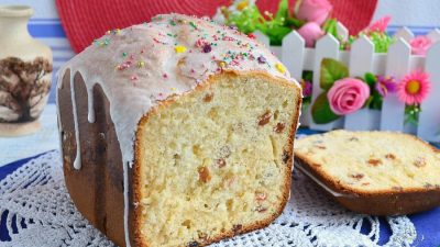 Творожный кулич с изюмом в хлебопечке