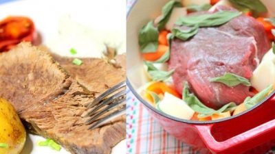 Говядина, запеченная с овощами и шалфеем