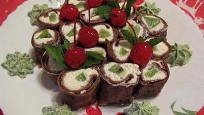 Сладкие роллы с творогом и мятным «васаби»