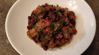 Лобио с помидорами и бараниной