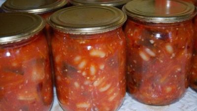 Лобио с помидорами и перцем на зиму