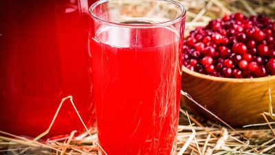 Простой морс из брусники с сахаром