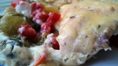 Куриное филе с брюссельской капустой и сладким перцем