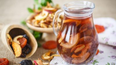 Компот из сухофруктов, шиповника и тыквы