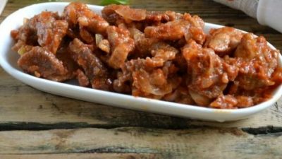 Поджарка из свинины с баклажанами и перцем