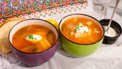 Ленинградский рассольник с перловкой и картошкой