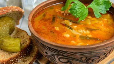 Куриный рассольник с картошкой