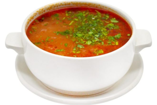 Говяжий суп харчо с болгарским перцем в мультиварке