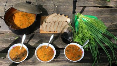 Грузинский харчо на костре