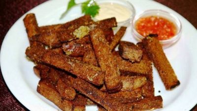 Ржаные сухарики с солью в духовке