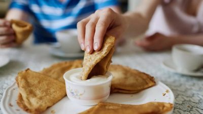 Блинчики с дырочками на молоке с минералкой