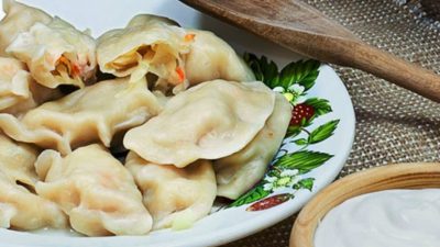 Вареники из готового теста с квашеной капустой