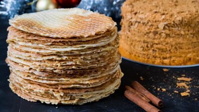 Ванильные вафельные коржи