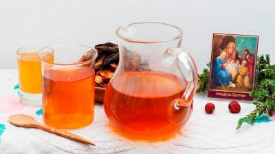 Компот из шиповника с курагой