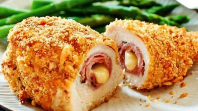 Котлеты кордон блю из куриного филе с ветчиной и сыром