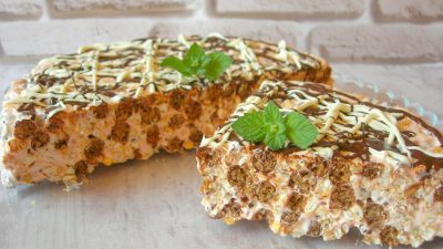 Хрустящий торт из маршмеллоу без выпечки и без печенья