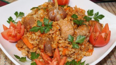 Плов из говядины с перловой крупой