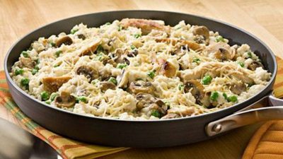 Ризотто с курицей, пармезаном и белым вином