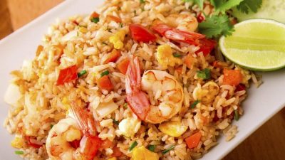 Ризотто с морепродуктами и овощной смесью
