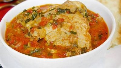 Классический чахохбили из курицы с красным сухим вином