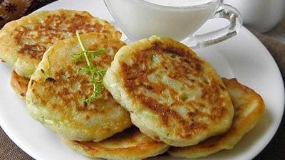 Кабачковые оладьи на кефире с содой