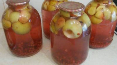 Витаминный компот из красной смородины и яблок на зиму