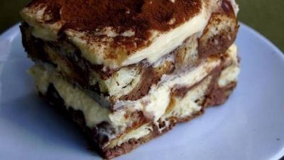 Кофейный торт с кремом без выпечки